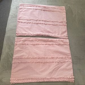 Tahari pillowcases cotton rose gold boho with pom-poms